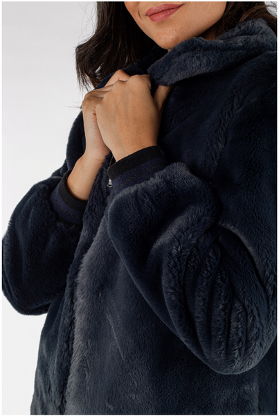 Fur Jacket with Zipper - 150001
