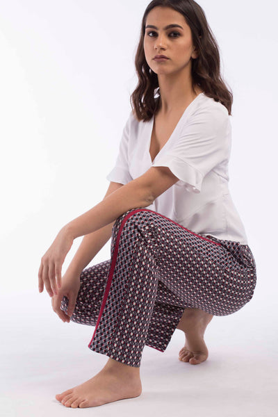 Printed elastic Pants - B1201