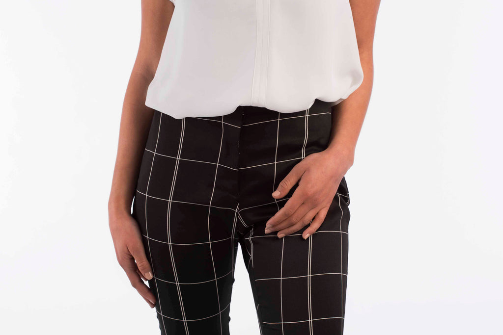 Black pants with small squares
