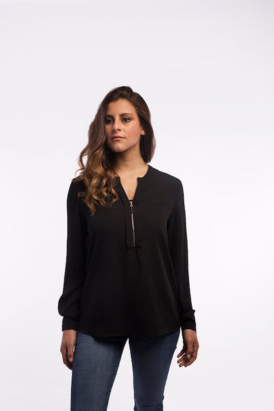 Front Zipper Blouse - A1101