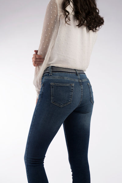 Dot -Elastic Waist Denim - 912164