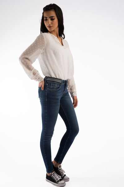 Dot -Elastic Waist Denim - 912164