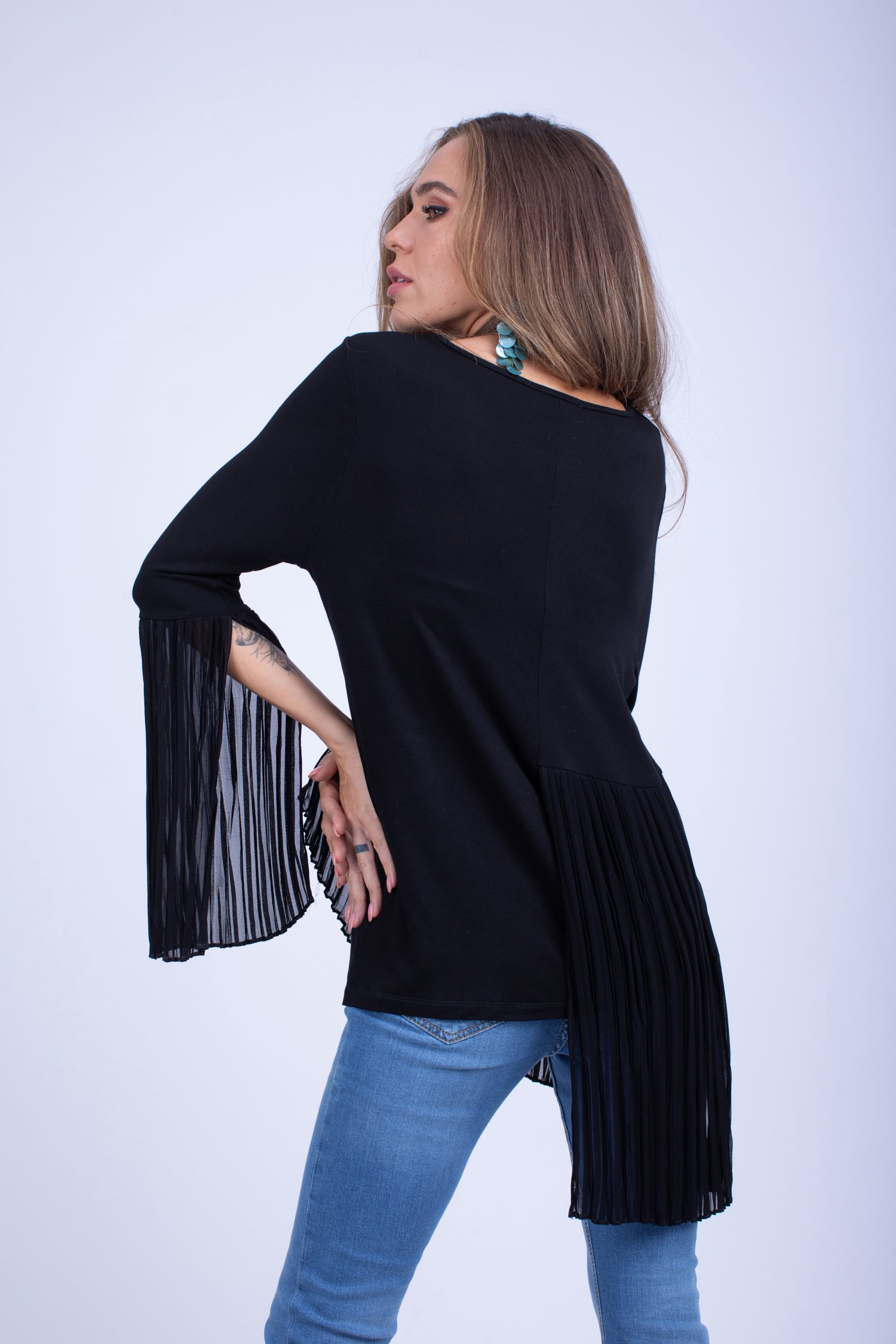 Viscose Lycra Pleated Top - W203