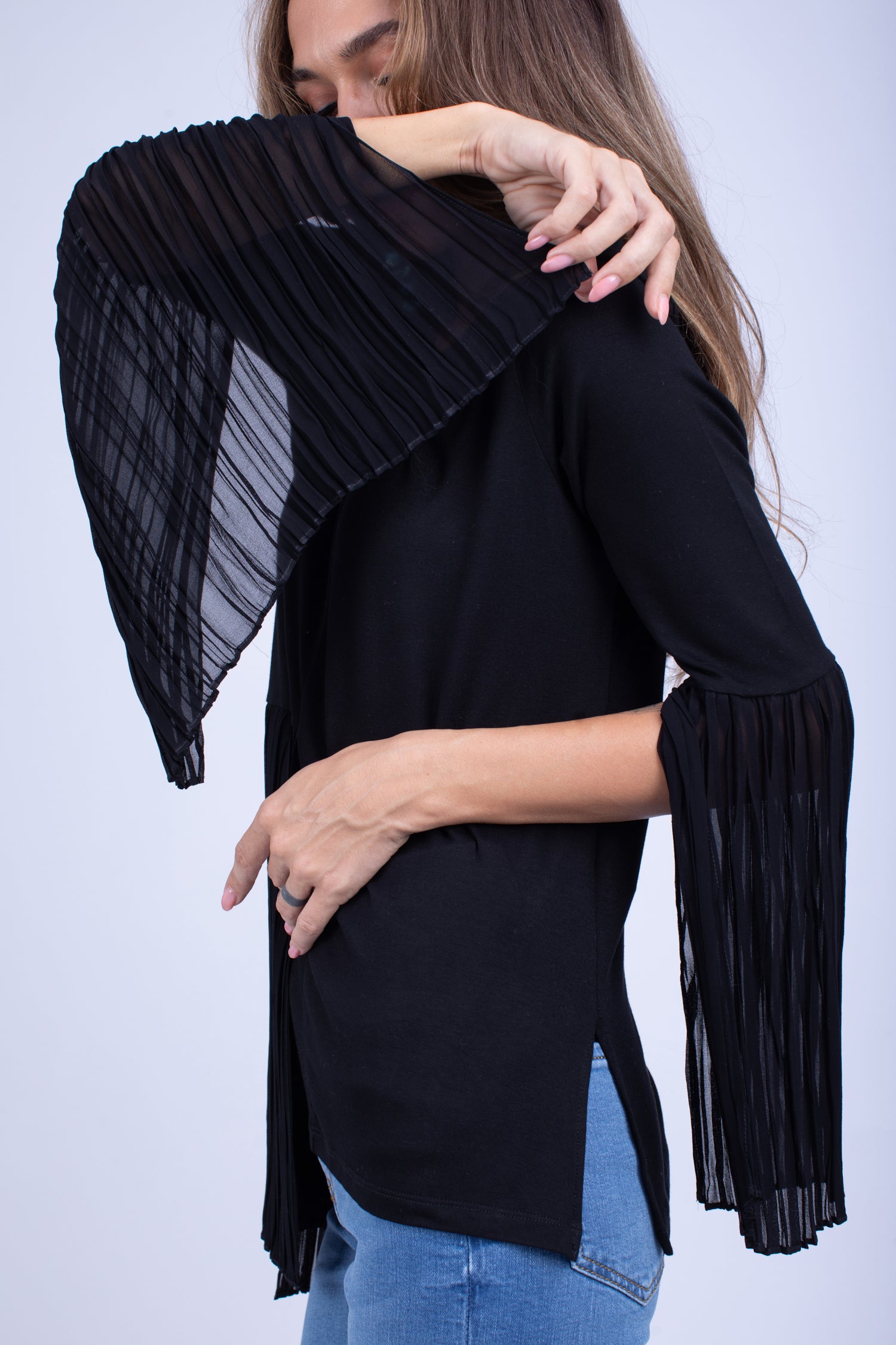 Viscose Lycra Pleated Top - W203