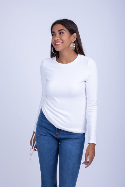 Side Ribbon Brushed Viscose MiltonTop - BTW8