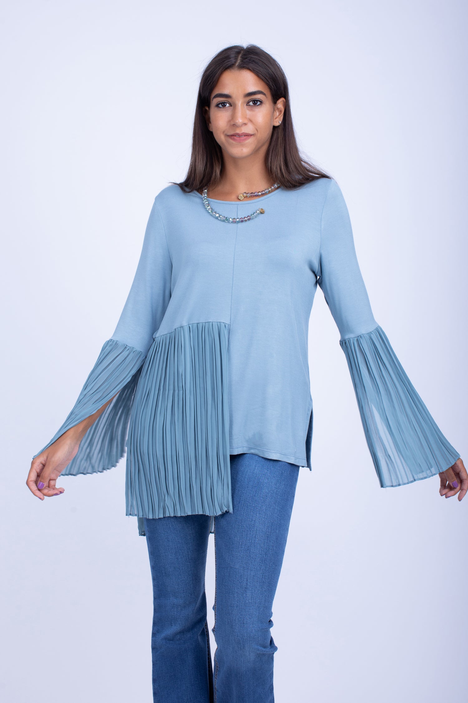 Viscose Lycra Pleated Top - W203