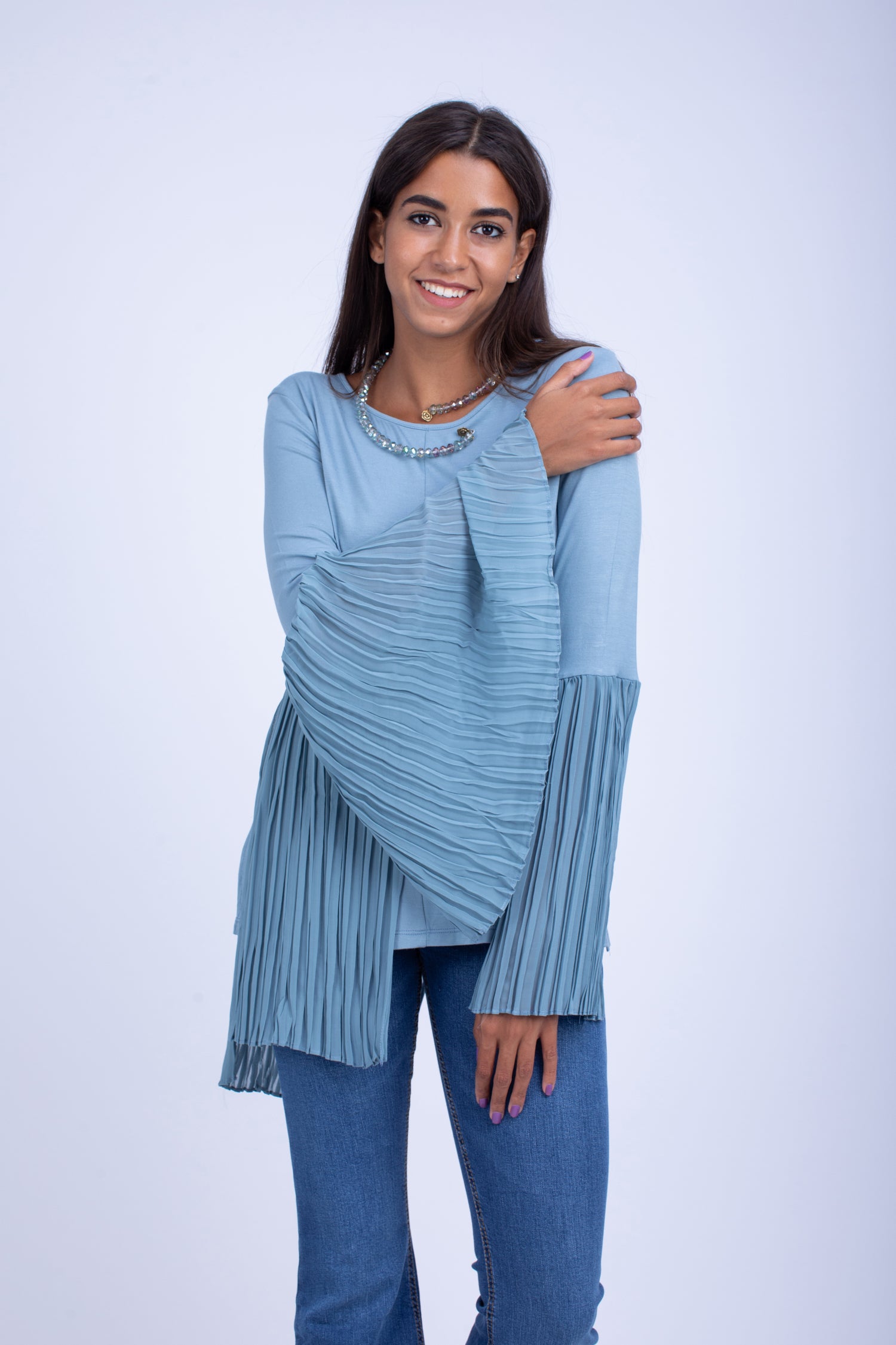 Viscose Lycra Pleated Top - W203