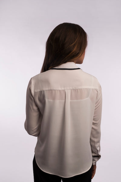 Contrast Piping Blouse - A1134