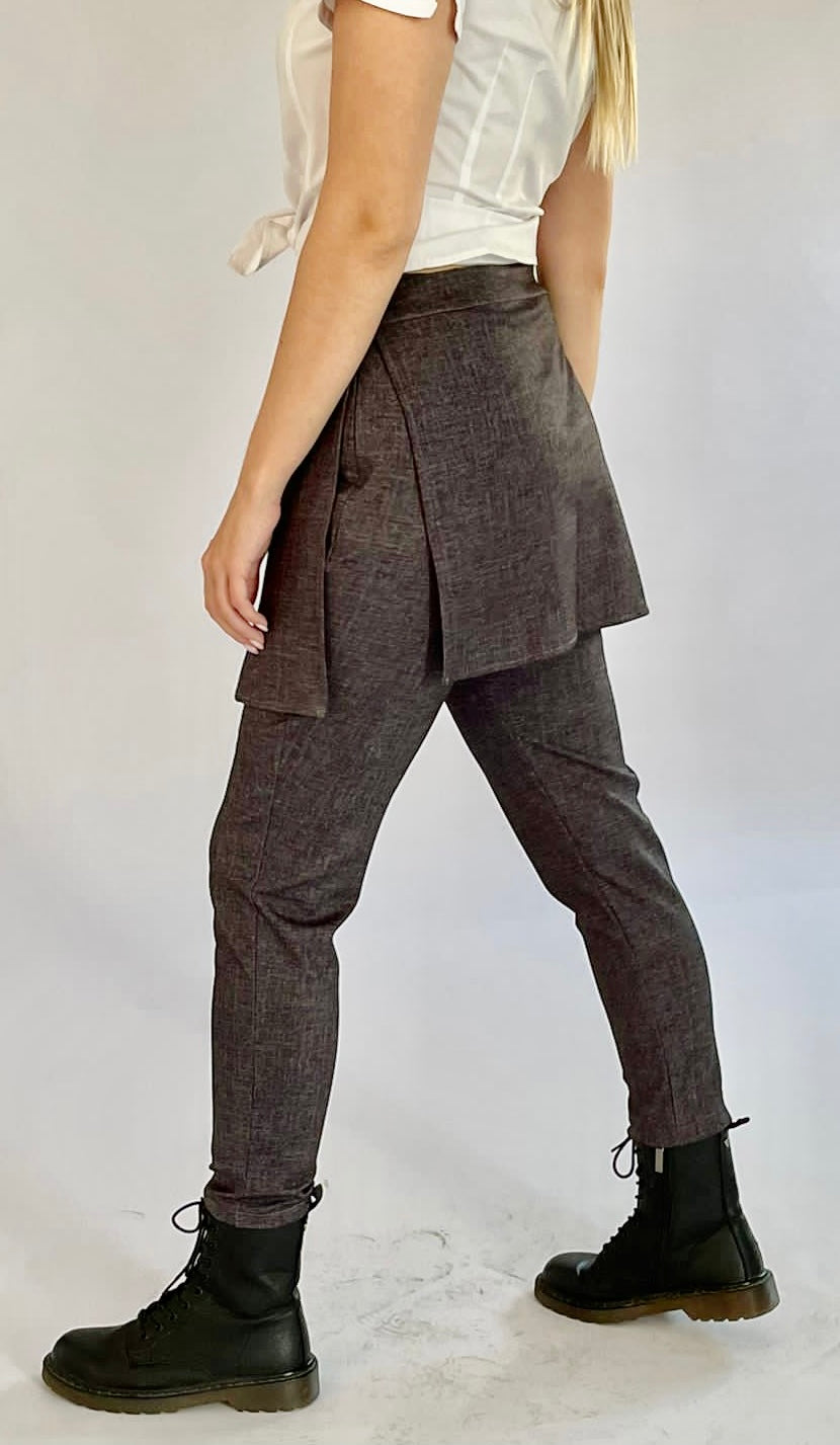 Dark Grey Pants with/or without a Wrap Skirt -22P1