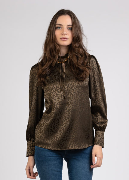 Fancy Satin Frill Blouse- 110076