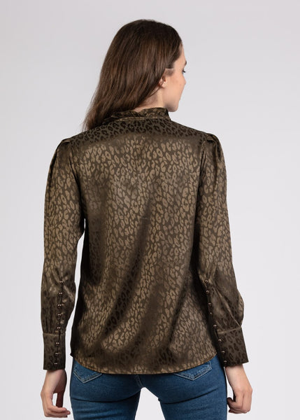 Fancy Satin Frill Blouse- 110076