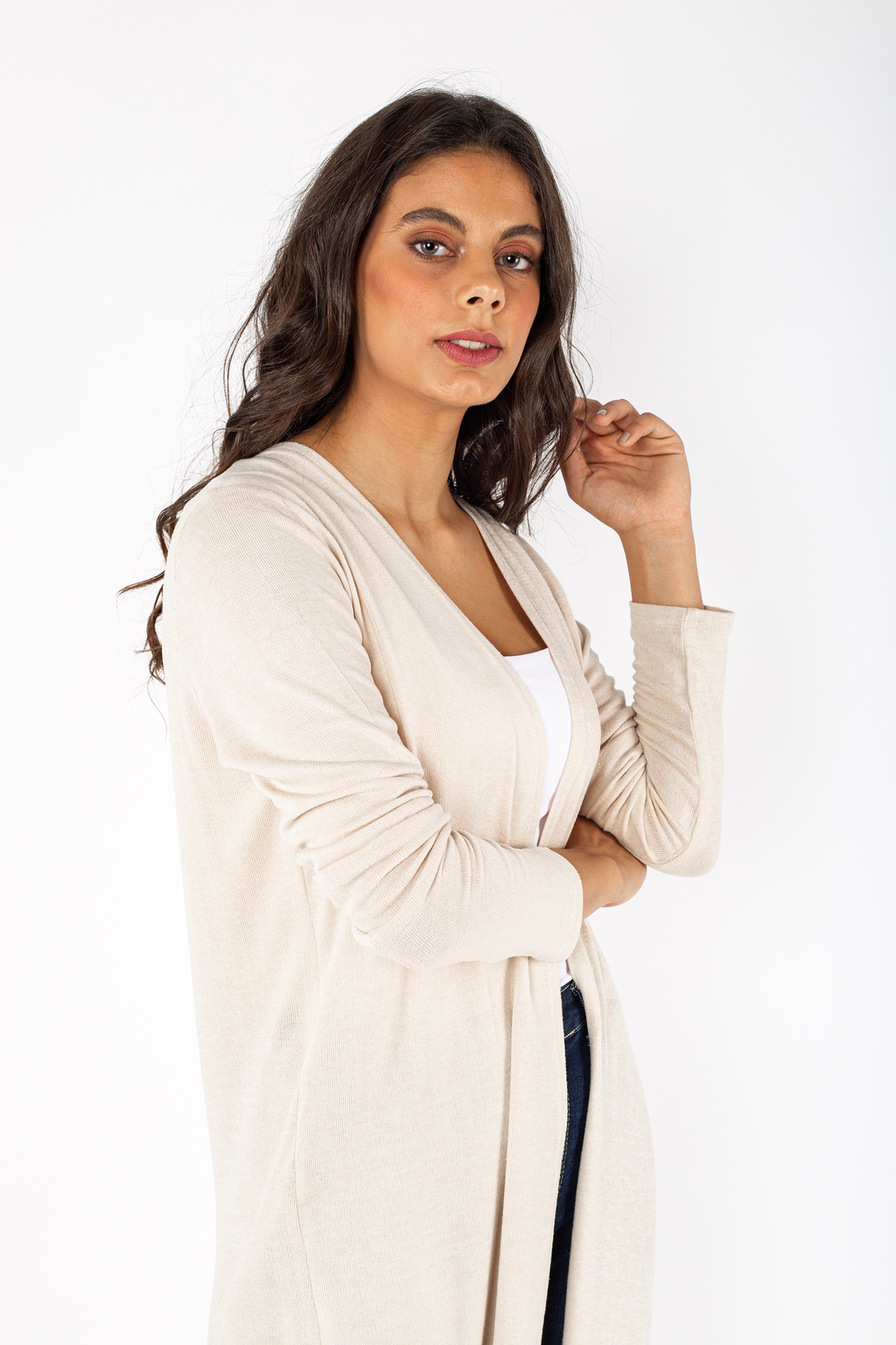 Basic Long Knitted Jacket - 140009