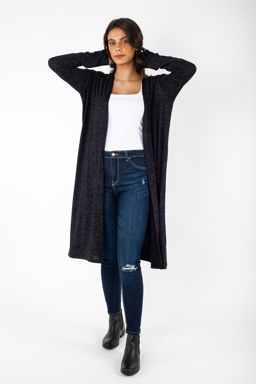 Basic Long Knitted Jacket - 140009