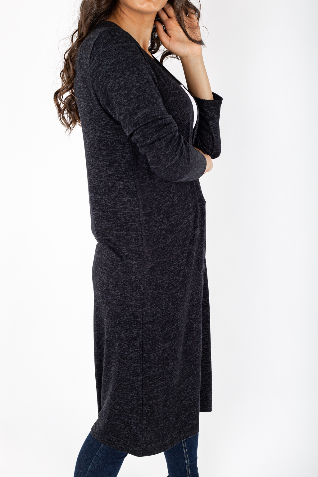 Basic Long Knitted Jacket - 140009