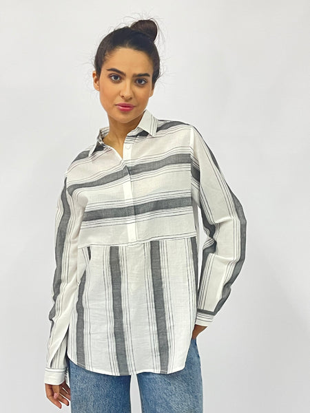 Contrast Stripe Shirt - 110099