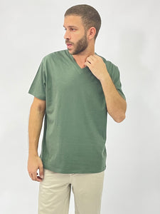 Plain V Neck T-shirts -112002