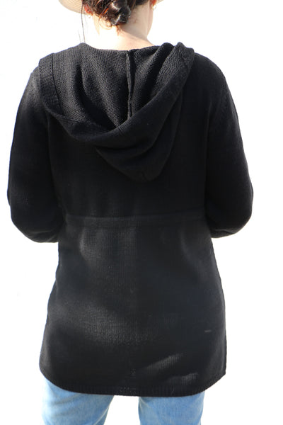 Long Knitted Jacket with Belt- 130019