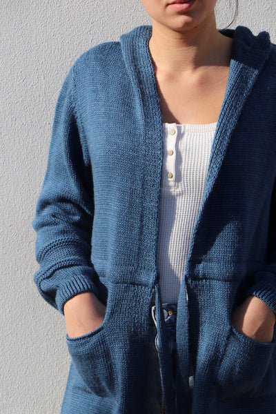 Long Knitted Jacket with Belt- 130019