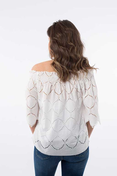 Embroidered Elastic Blouse B1191