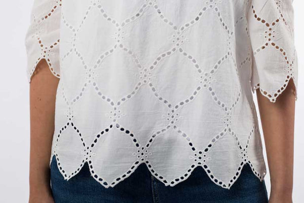 Embroidered Elastic Blouse B1191