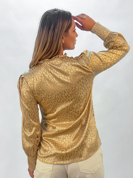 Fancy Satin Frill Blouse- 110076