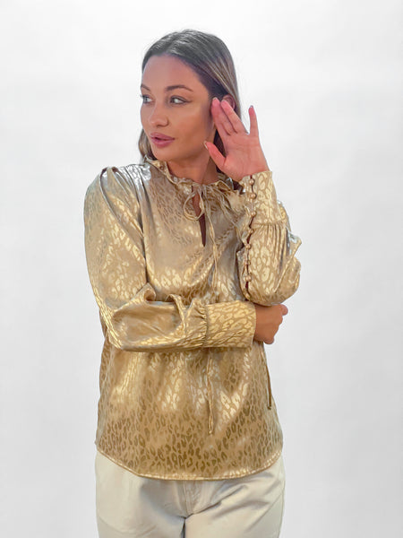 Fancy Satin Frill Blouse- 110076