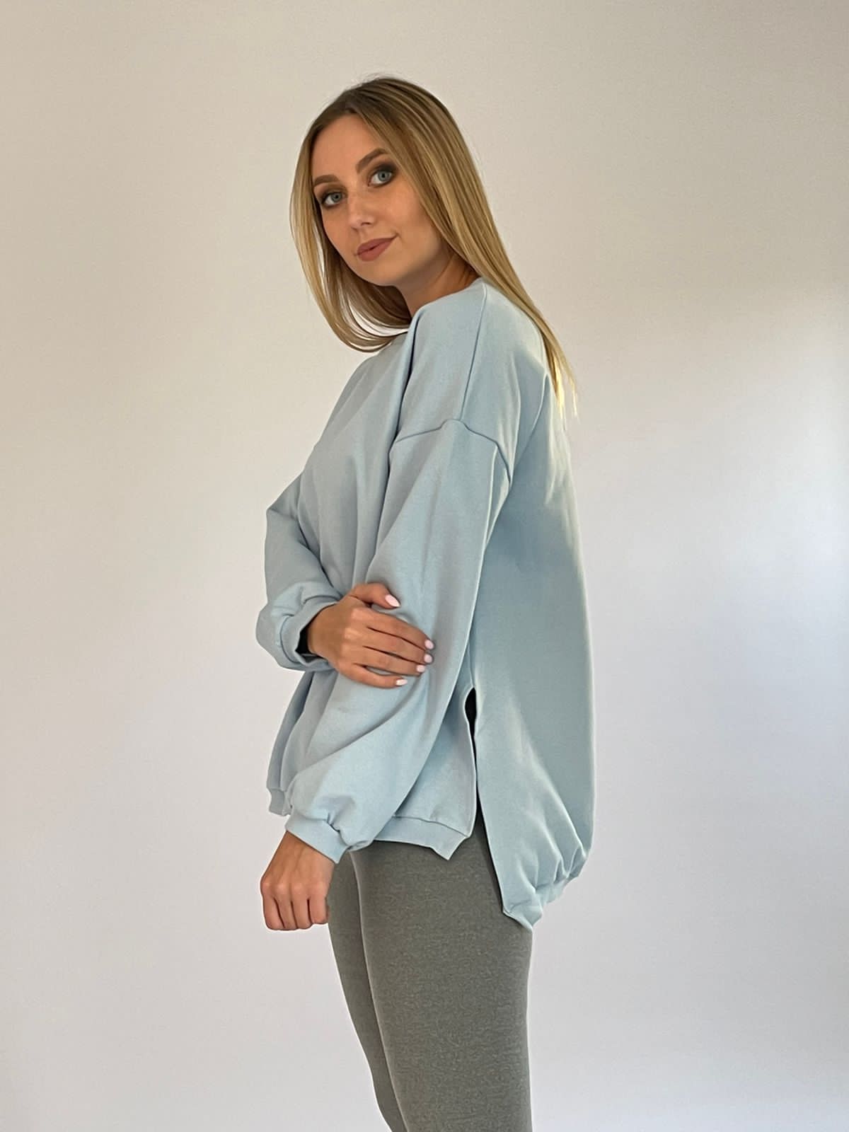 Baby blue Long oversized sweatshirt - 22SS2