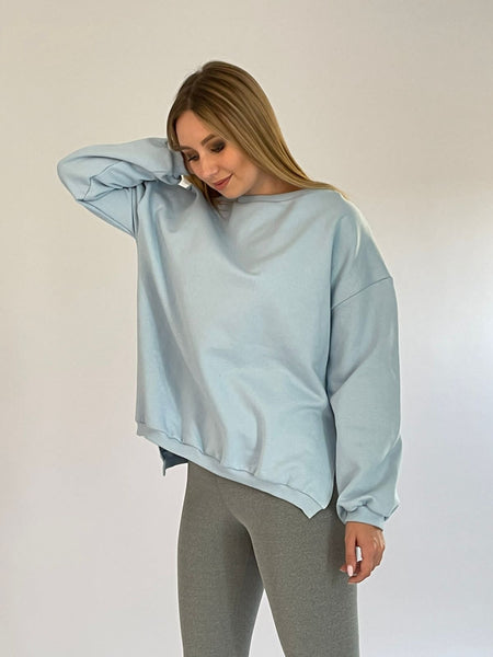 Baby blue Long oversized sweatshirt - 22SS2