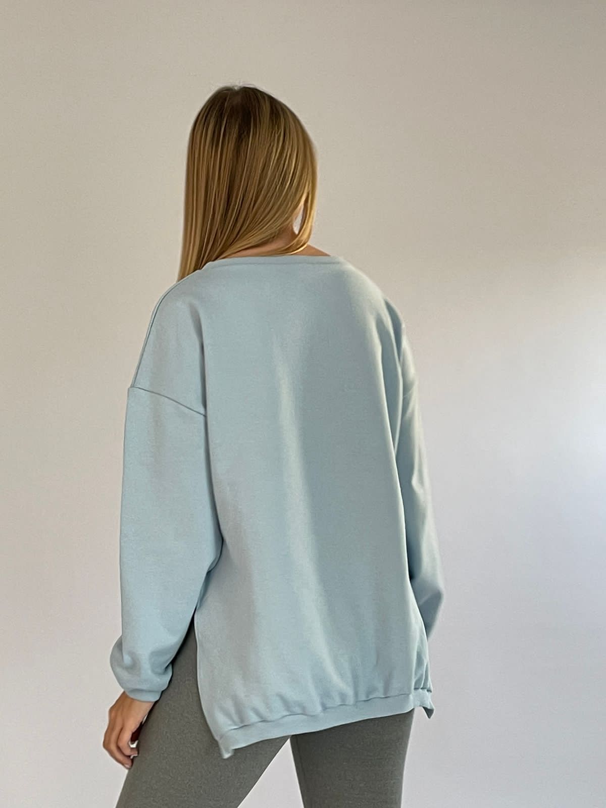 Baby blue Long oversized sweatshirt - 22SS2