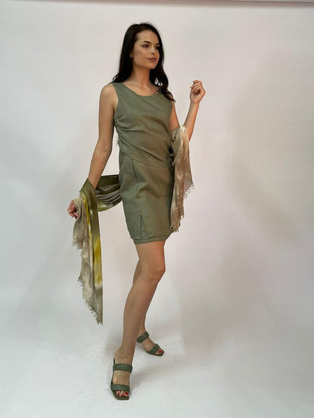 Short Two Layer Linen Dress - SL2132