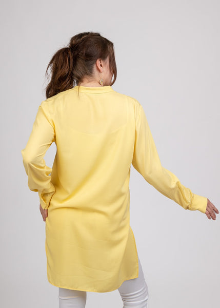 Loose Fit Chinese Collar Viscose Blouse - 110081