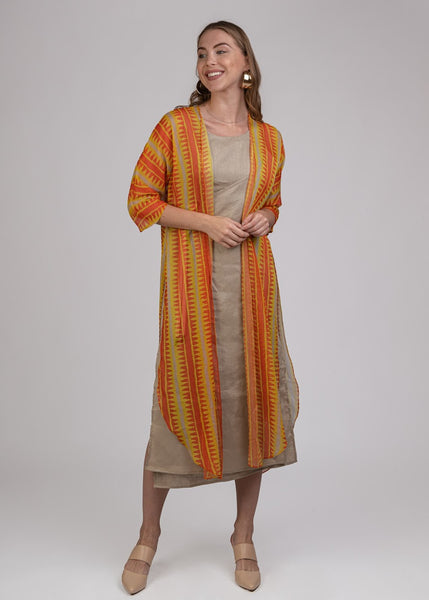 Long Linen Dress with Eyelits- SL2133