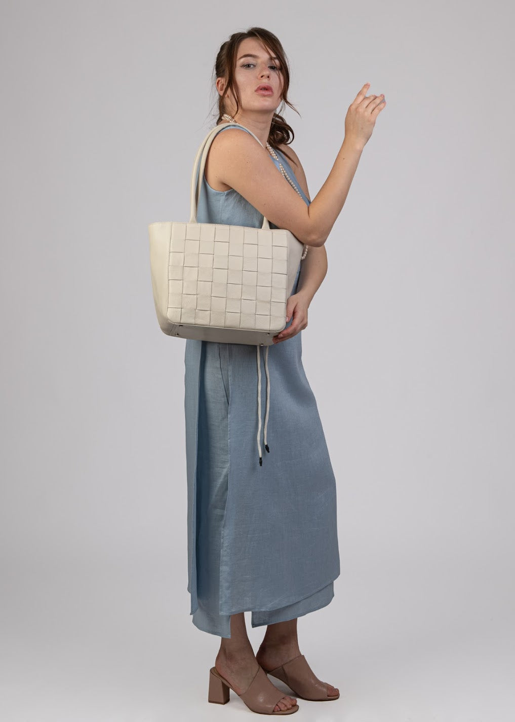 Long Linen Dress with Eyelits- SL2133