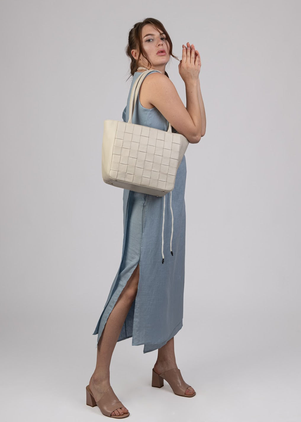 Long Linen Dress with Eyelits- SL2133