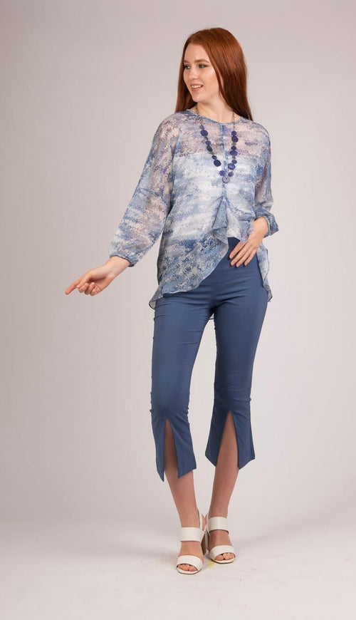 3/4 Sleeves Chiffon Blouse - S212