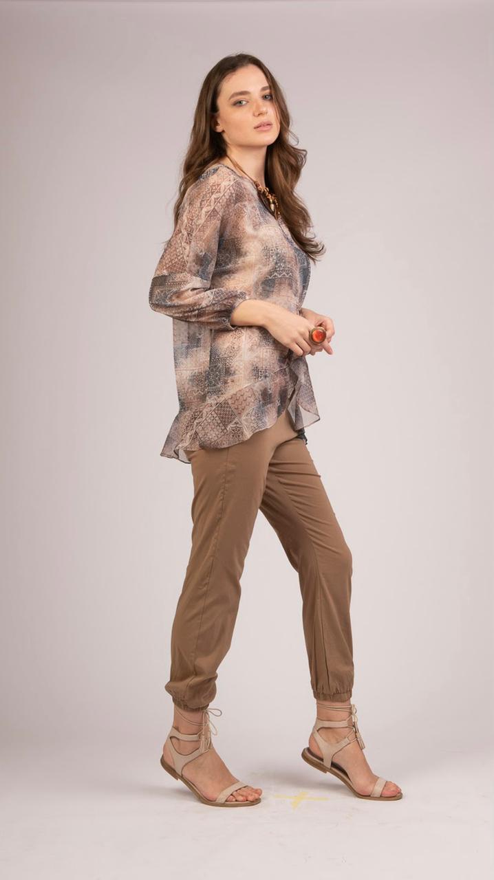 3/4 Sleeves Chiffon Blouse - S212