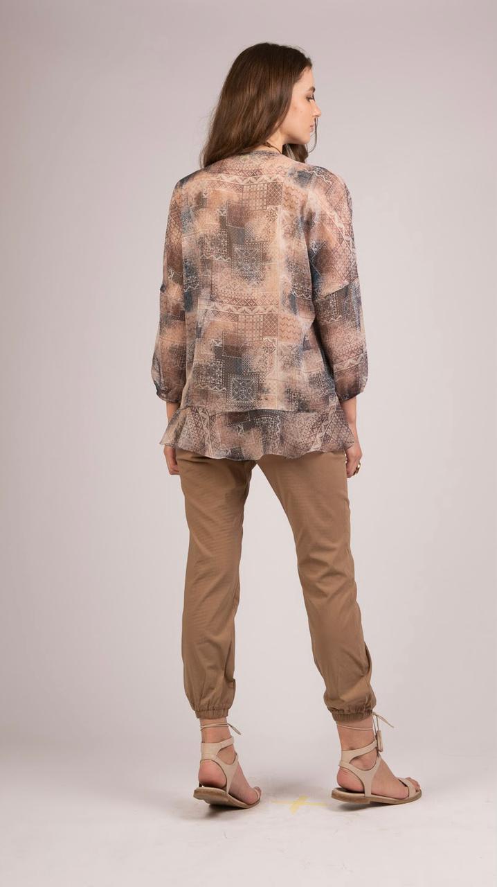 3/4 Sleeves Chiffon Blouse - S212