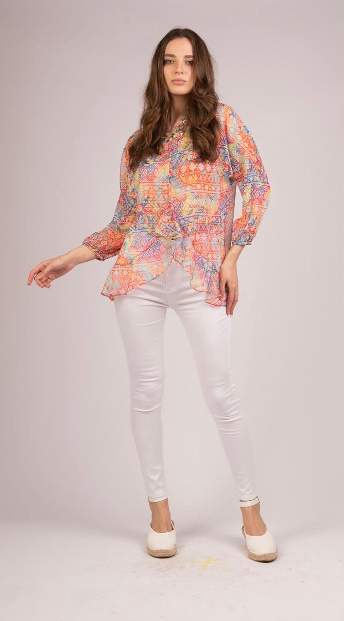 3/4 Sleeves Chiffon Blouse - S212