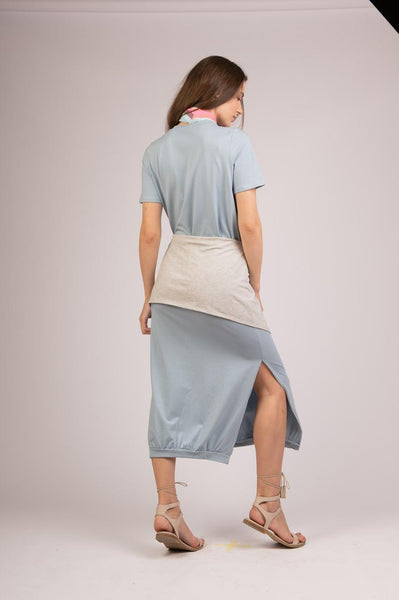 Long T-shirt Dress with Slits - Sb2113