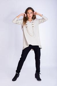 High Low A Line Brushed Viscose Milton Top - BTW5