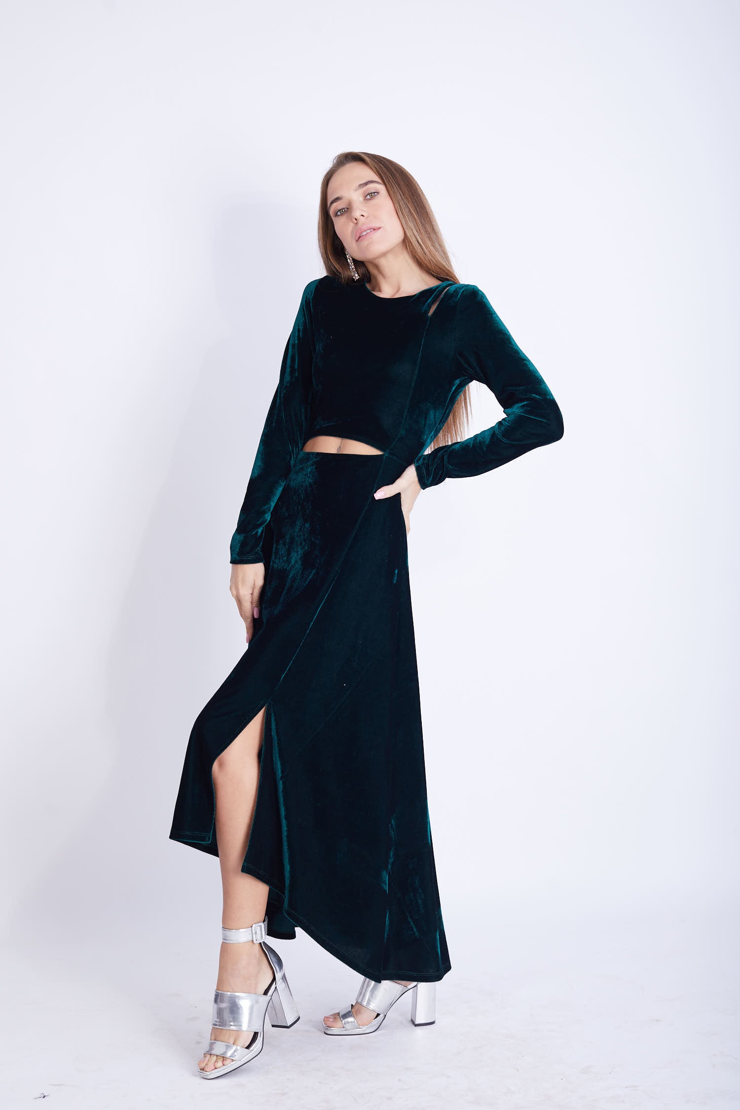 Cut Out Velvet Lycra Dress - VGD1
