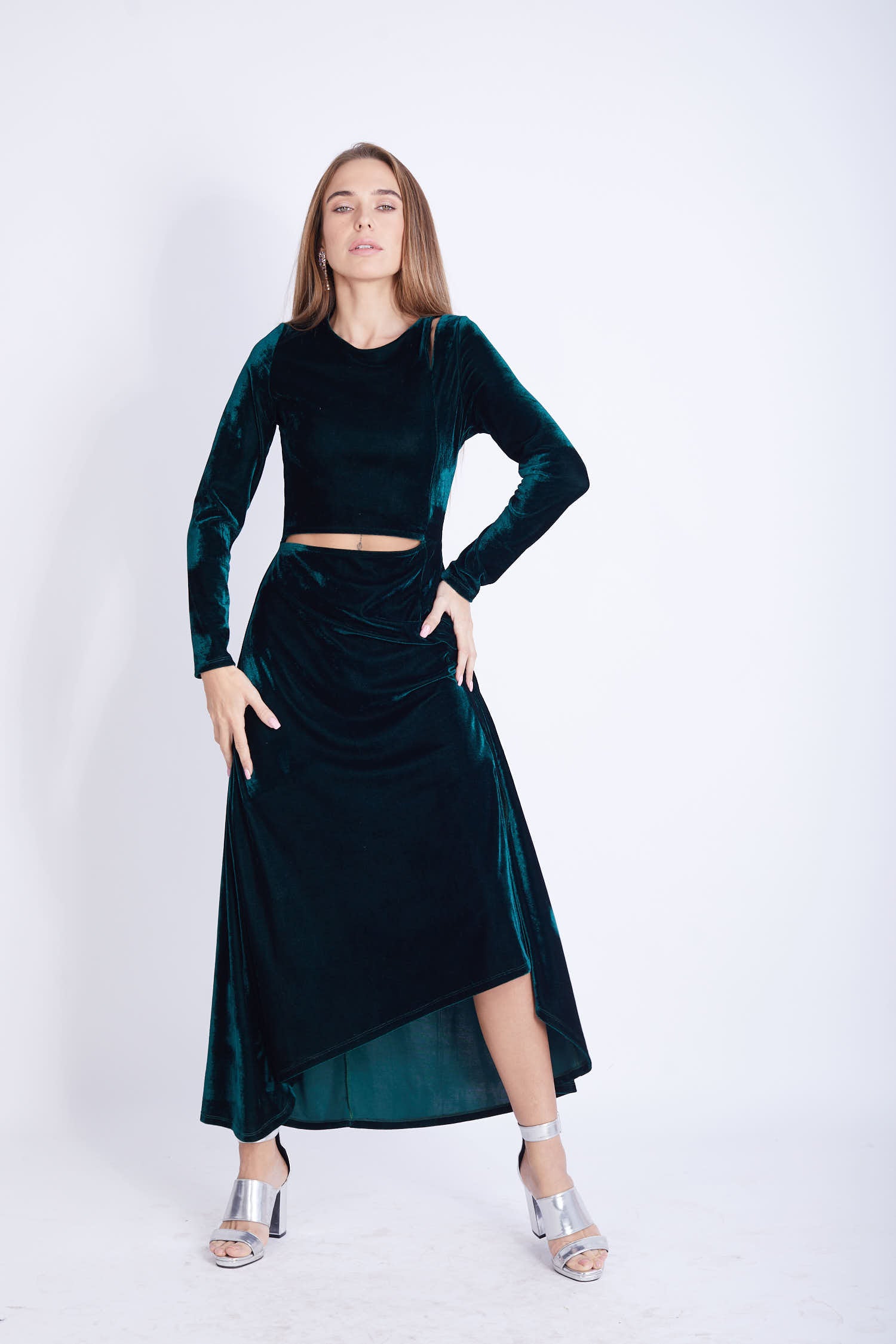 Cut Out Velvet Lycra Dress - VGD1