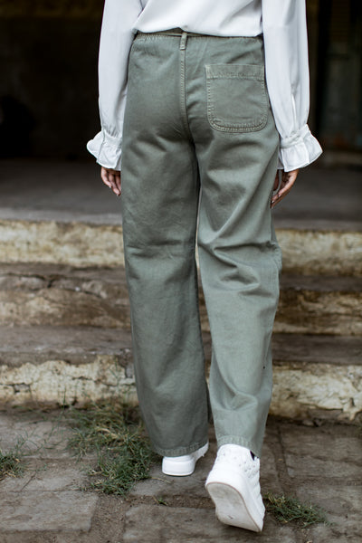 Belted Denim Pants -20456