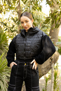 Quilted Jacket with Berber Sleeves - 267005