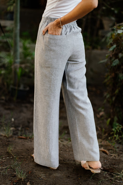 Relaxed Fit Linen Pants  - 120046