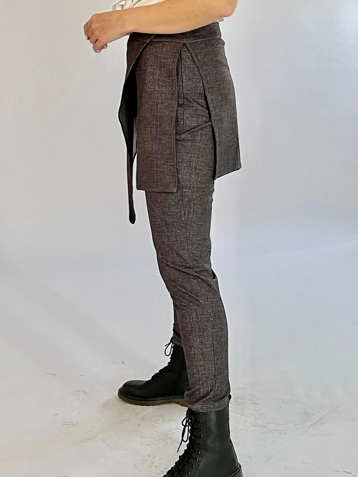 Dark Grey Pants with/or without a Wrap Skirt -22P1