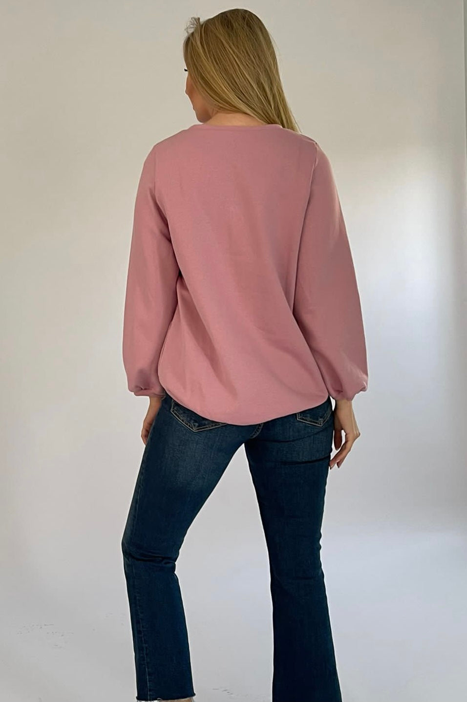 Old Pink high low sweatshirt -22SS1