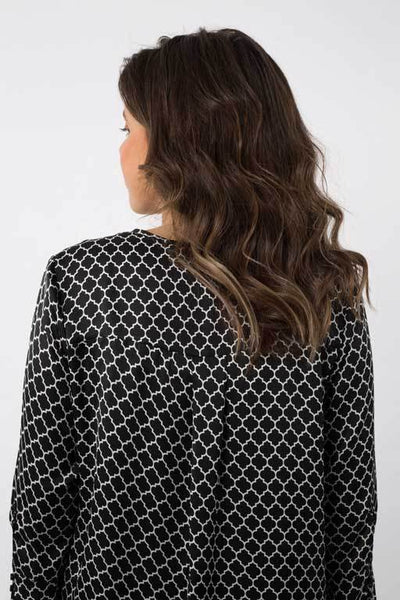 Satin Flare Sleeve Long Blouse - A1136
