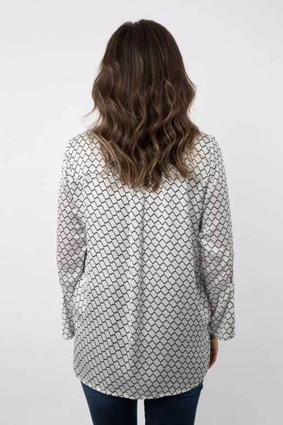 Satin Flare Sleeve Long Blouse - A1136
