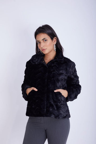 Fancy Fur Jacket with Snaps- 150009